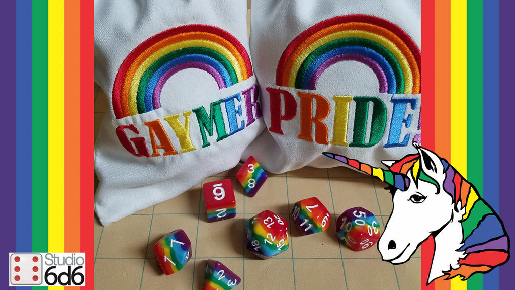 Gaymer Pride Dice Bags