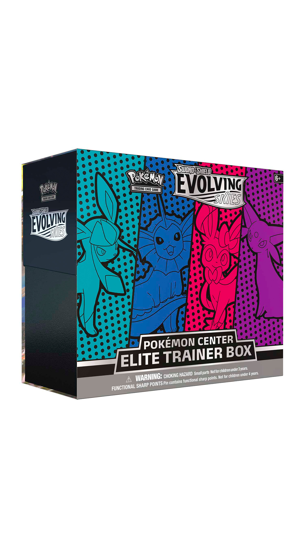 Pokemon Sword & Shield Evolving Skies Vaporeon, Glaceon, Espeon & Sylveon  Elite Trainer Box (8 Booster Packs, 65 Card Sleeves, 45 Energy Cards &  More) 